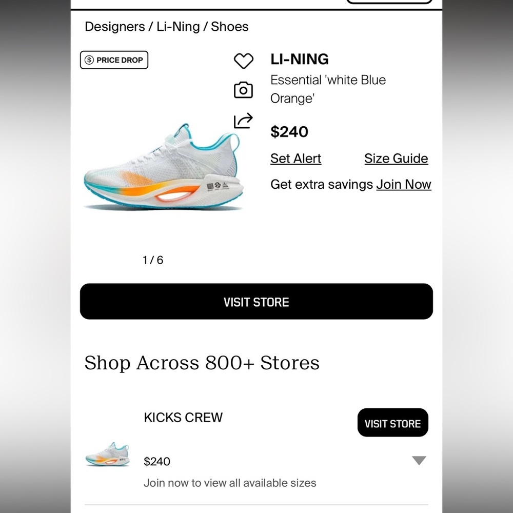 Li-Ning Essential Sneakers in White, Blue, and Orange - Picture 10 of 10